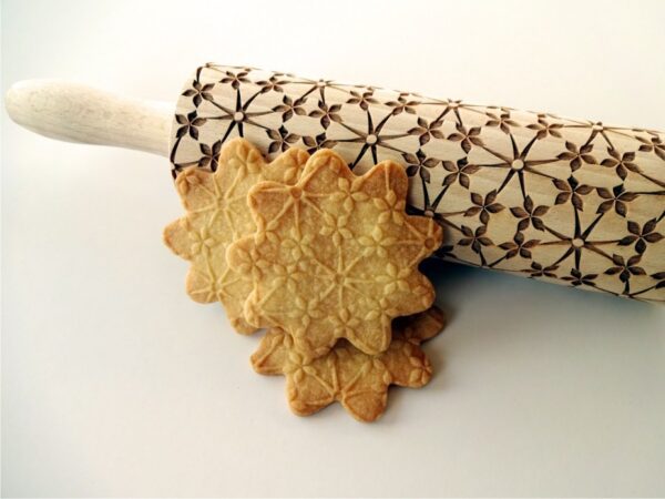 FLORAL NET embossing rolling pin