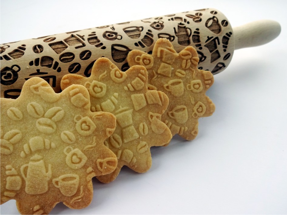 Coffee style Embossing Rolling Pin