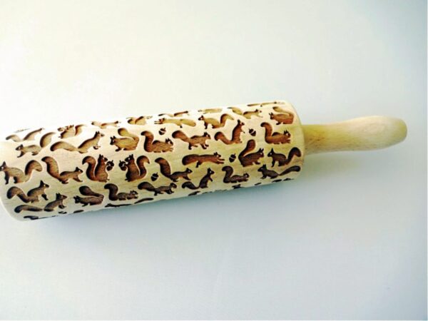 SQUIRRELS Embossing Rolling Pin