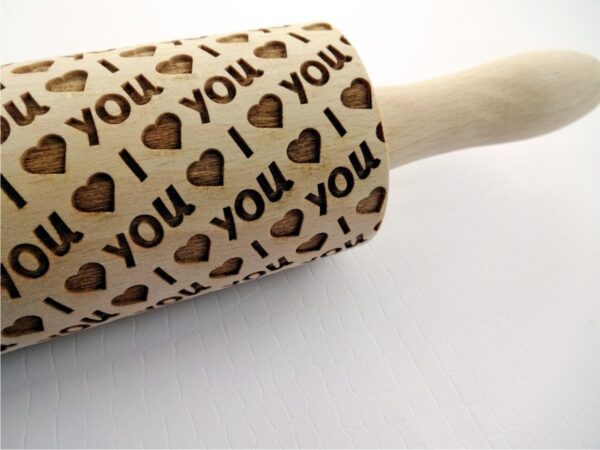 I LOVE YOU Embossing Rolling Pin