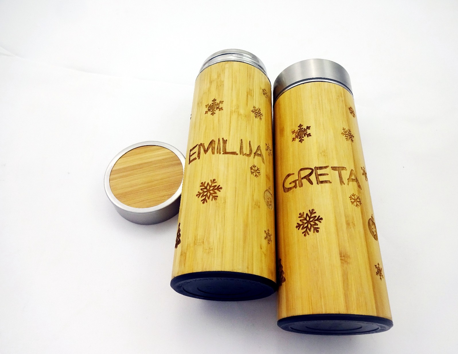 Personalized Bamboo Wood Thermos BPA free