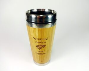 Personalized Bamboo Wood Travel Mug with Lid BPA free