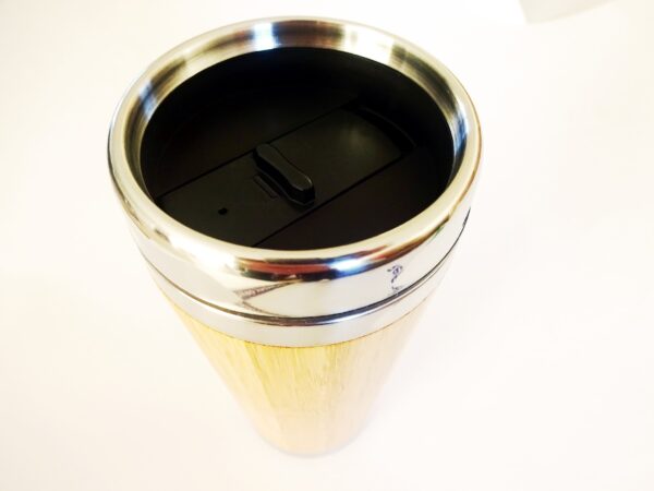 Personalized Bamboo Wood Travel Mug with Lid BPA free