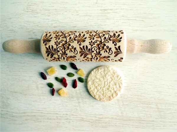 FLORAL WREATH kids rolling pin